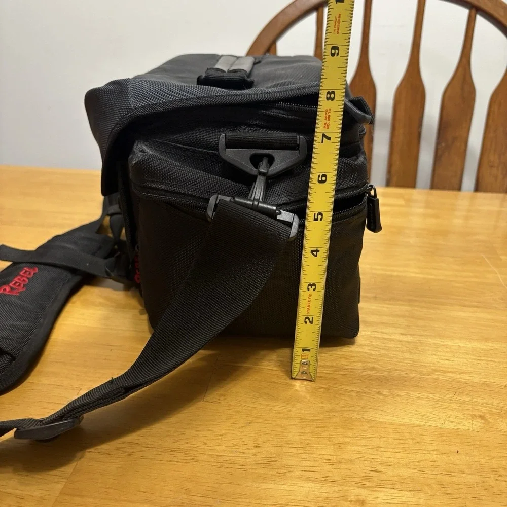 Canon Rebel Camera Gadget Bag DSLR Soft Case with Dividers Black Shoulder Strap